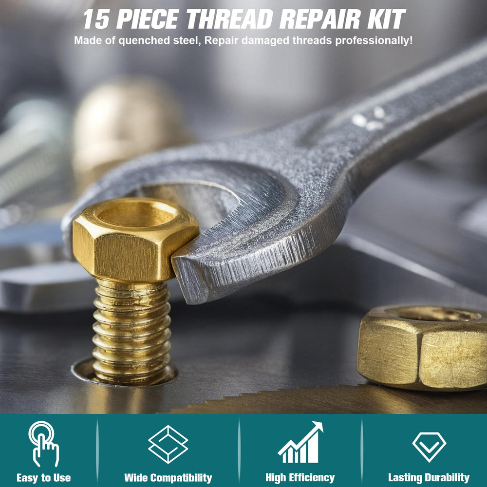 Aikyciu kit suited for automotive, mechanical, and industrial thread repairs.