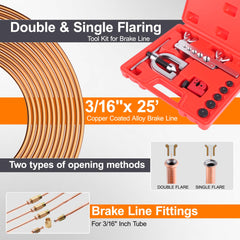 Ailbiuko 3/16-inch brake line parts set with organized fittings for quick assemblies.