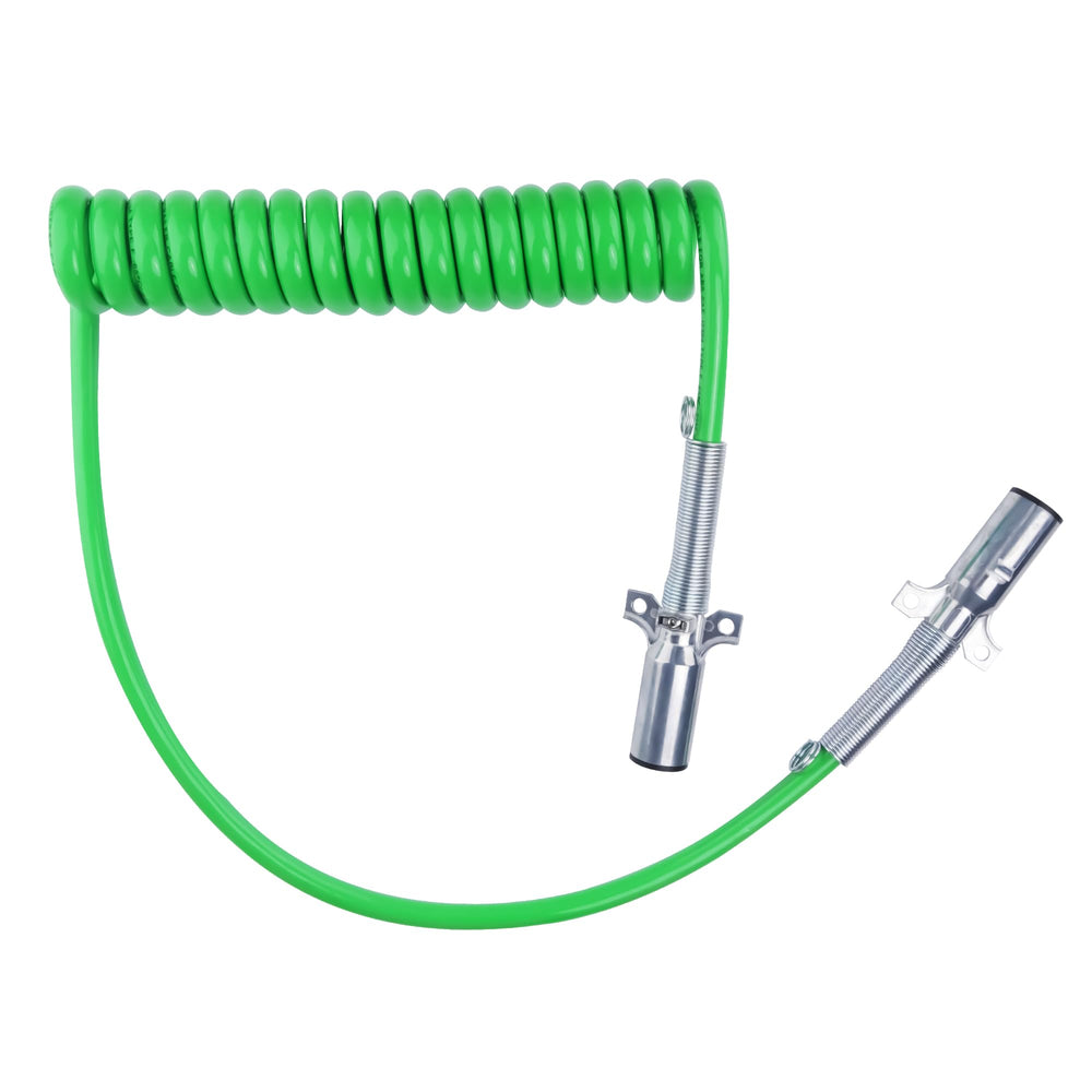 Ailbiuko 7-Way coiled cord close-up showing premium copper conductors for reliable power.