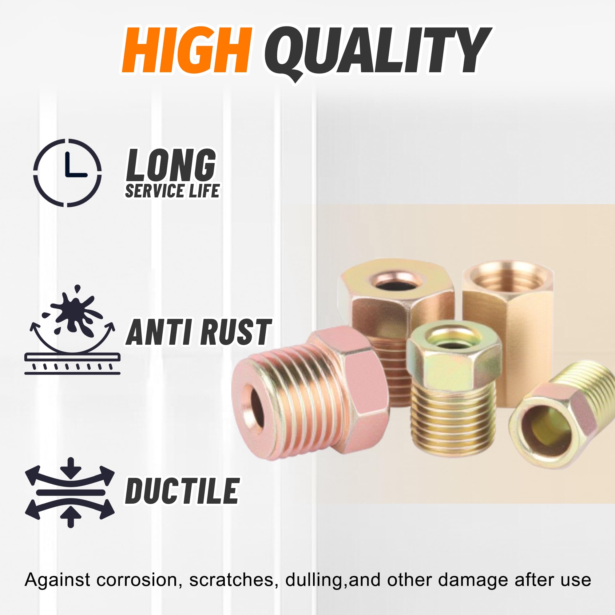 Ailbiuko 9/16-18 inverted flare nut ensures durable connections under heat.