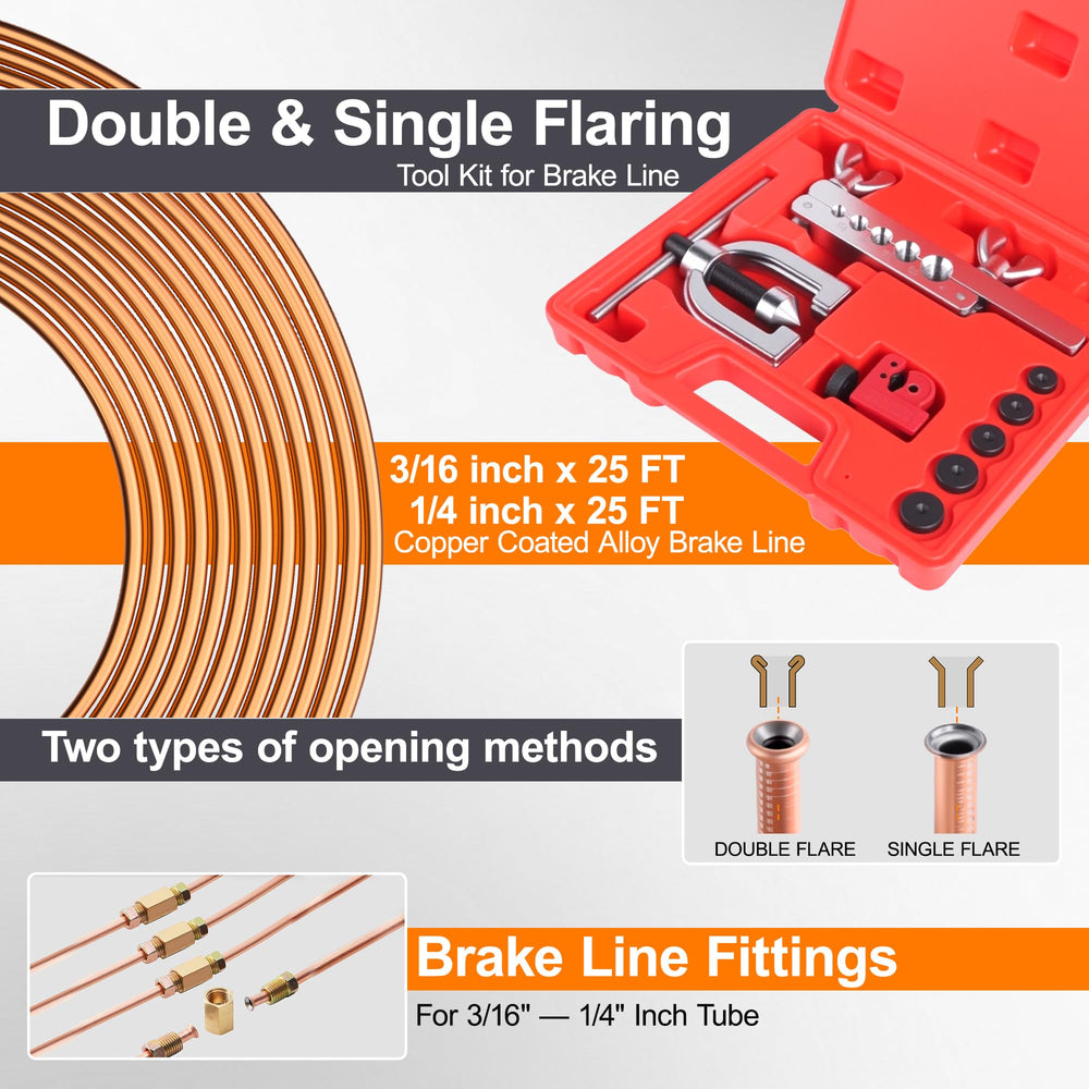 Ailbiuko 3/16-inch brake line ready for durable connections.