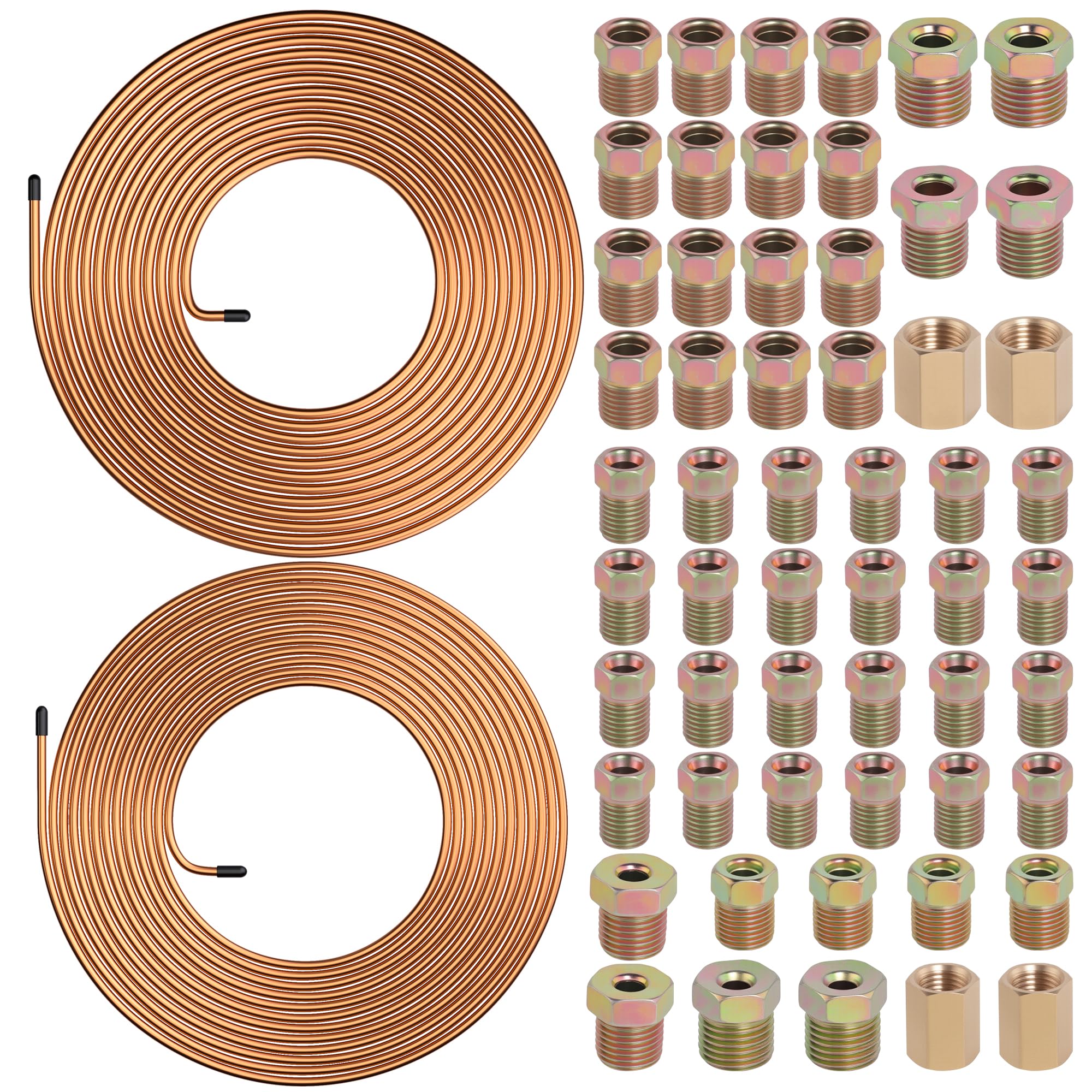 Ailbiuko brake line kit contents with tubes and fittings for easy upgrades.