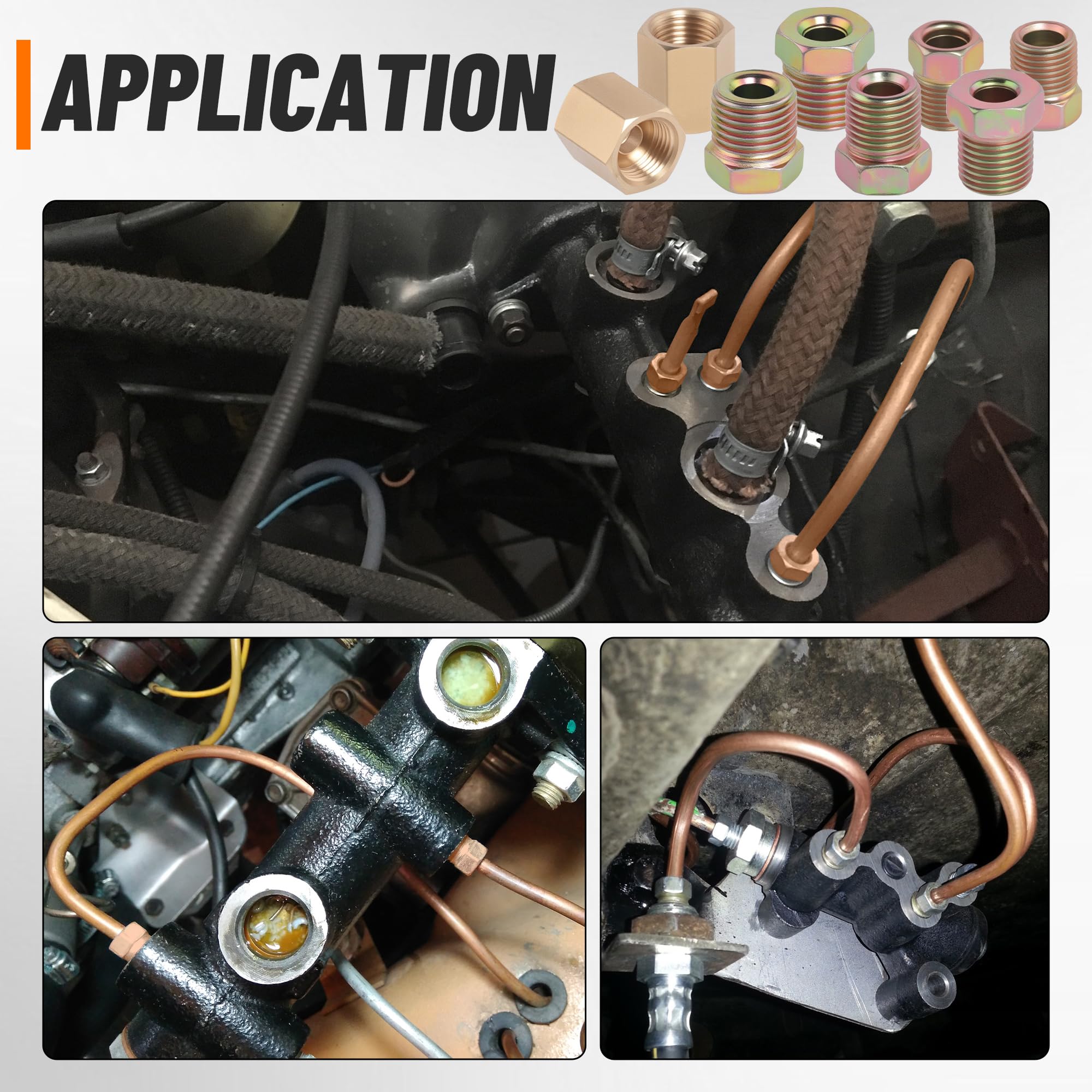 Ailbiuko brake line union fittings enable quick, secure joins for DIY repairs.
