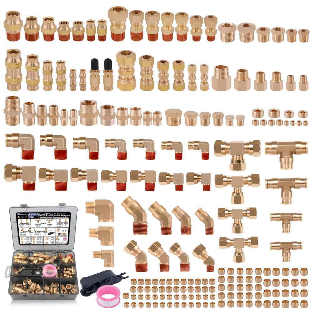 Ailbiuko brass DOT air fittings kit pack for reliable quick-connects.