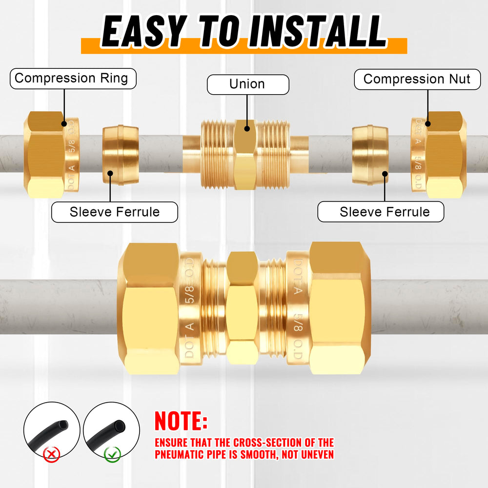 Ailbiuko 1/2 inch brass dot union for high-flow air connections