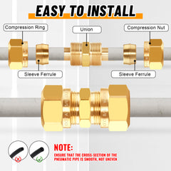Ailbiuko 1/2 inch brass dot union for high-flow air connections