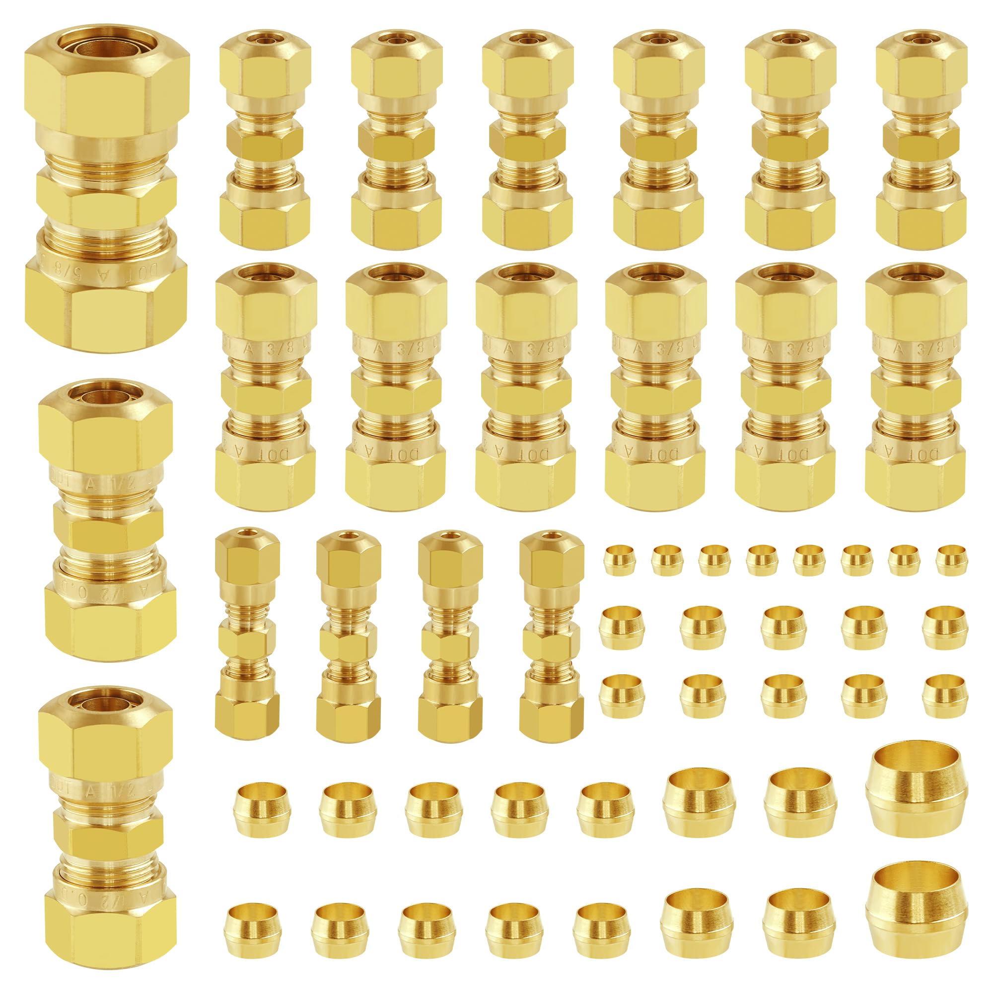 Ailbiuko 1/8 inch brass dot union fitting for tight air line connections