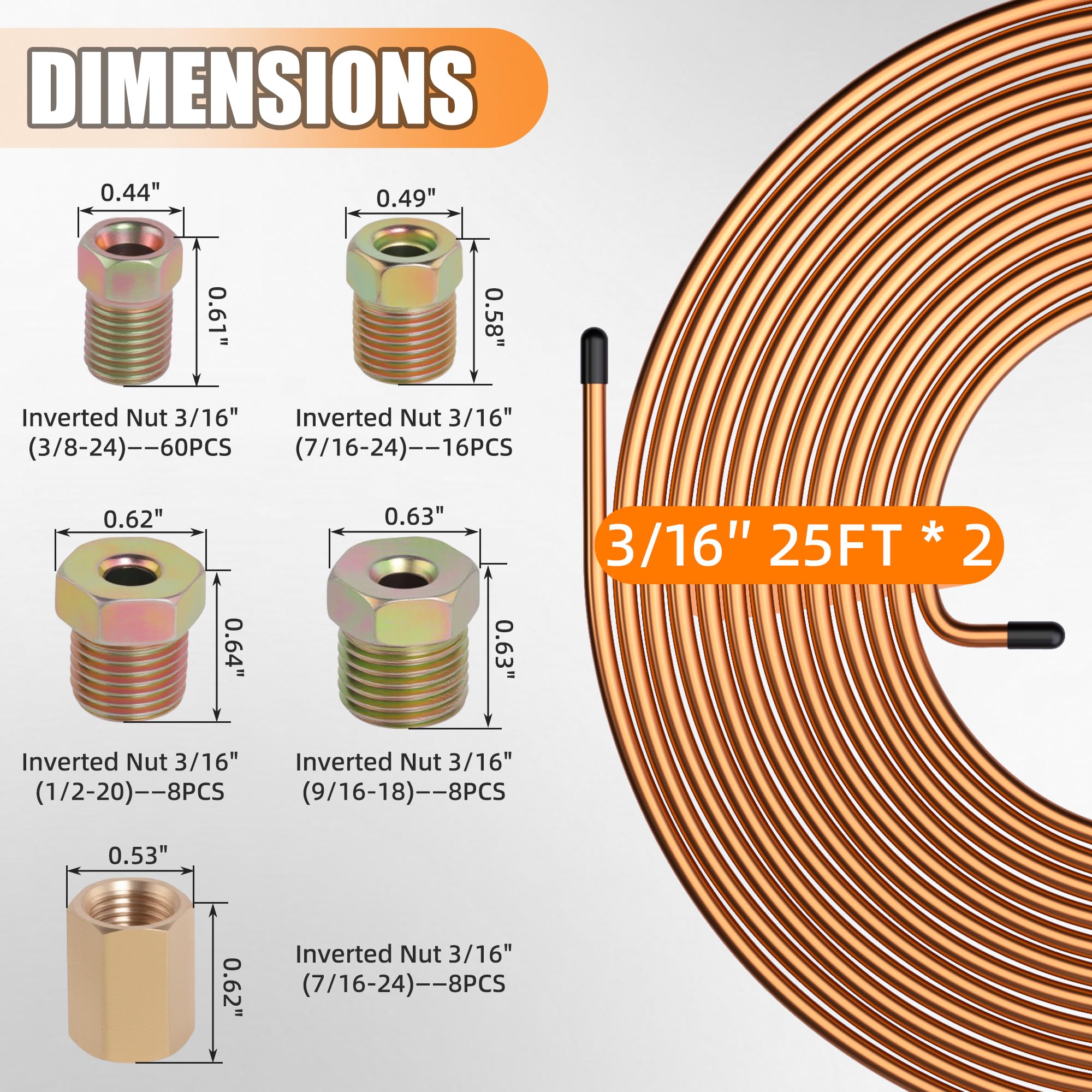 Ailbiuko easy-connect brake line fittings for leak-free assemblies.