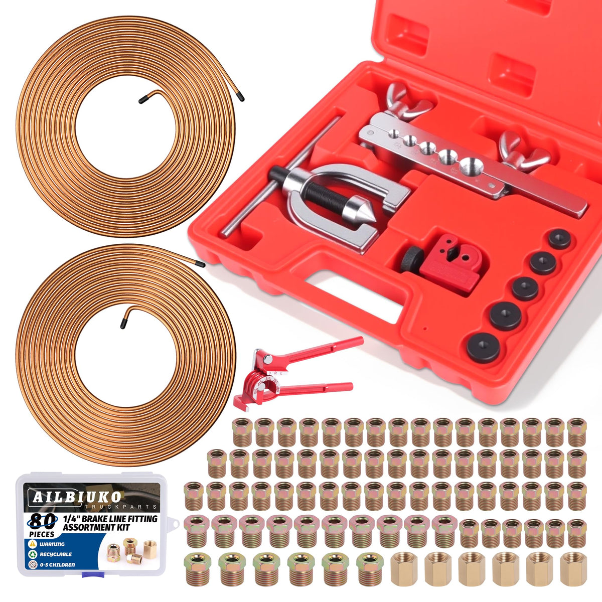 Ailbiuko flaring tool kit for precise brake line flares and secure connections