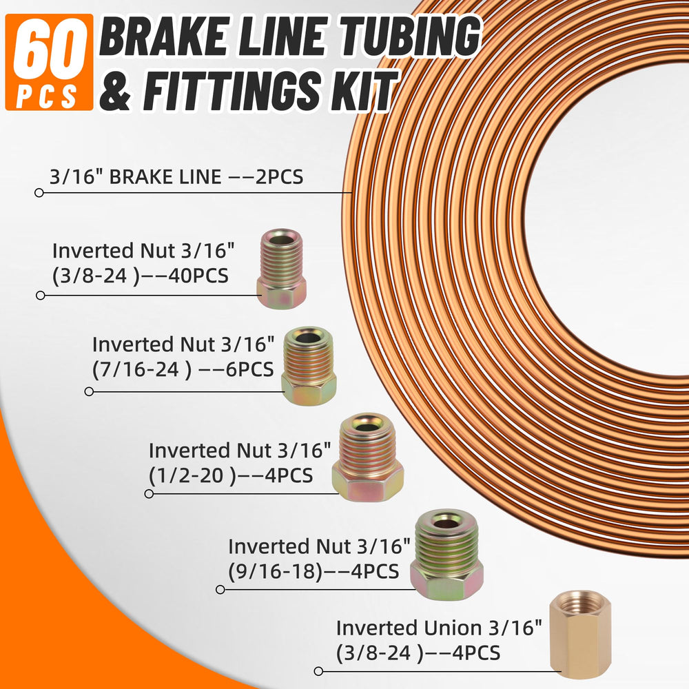 Ailbiuko inverted tube nut 3/8-24 secures durable connections and corrosion resistance.