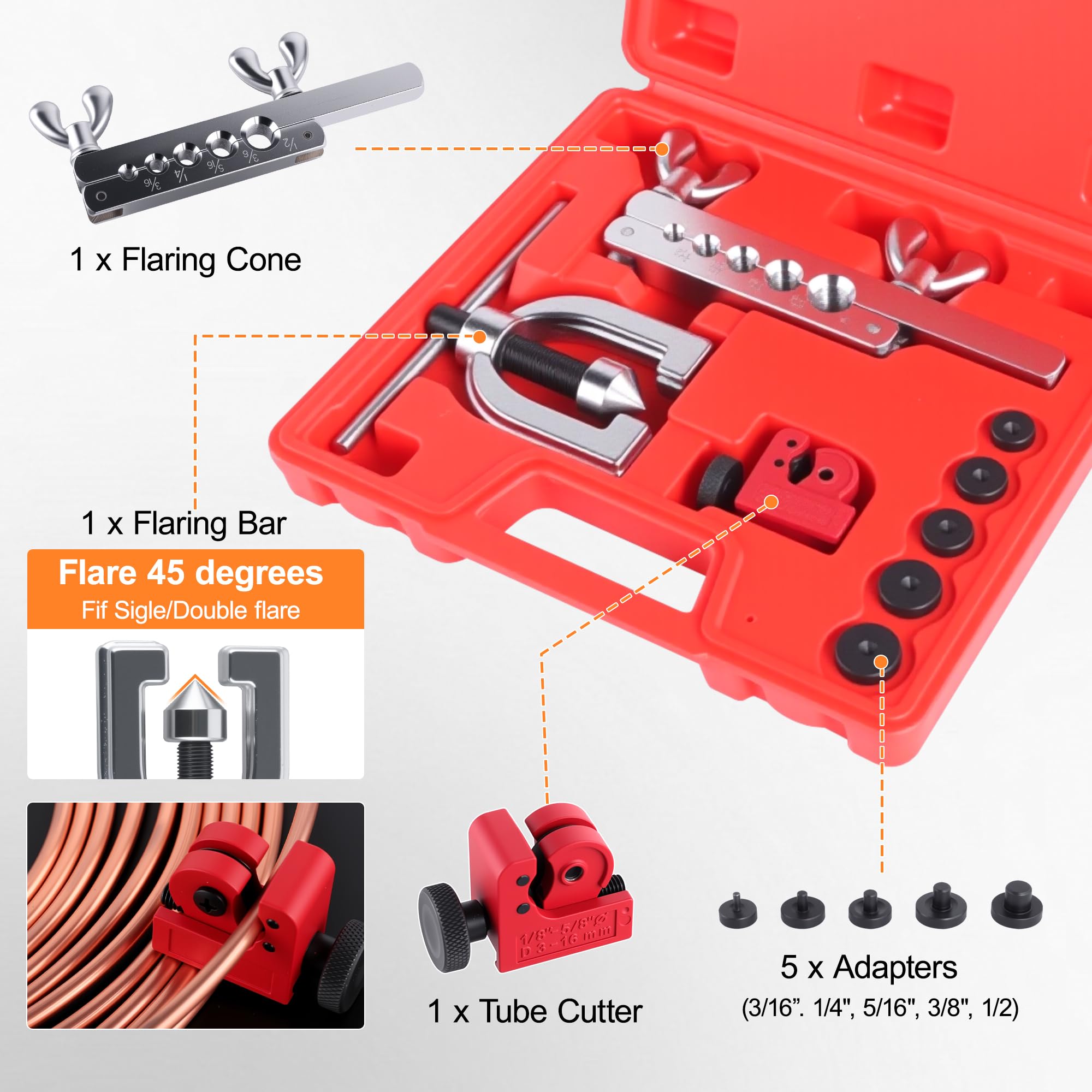 Ailbiuko inverted tube nuts 7/16-24 organized for quick use