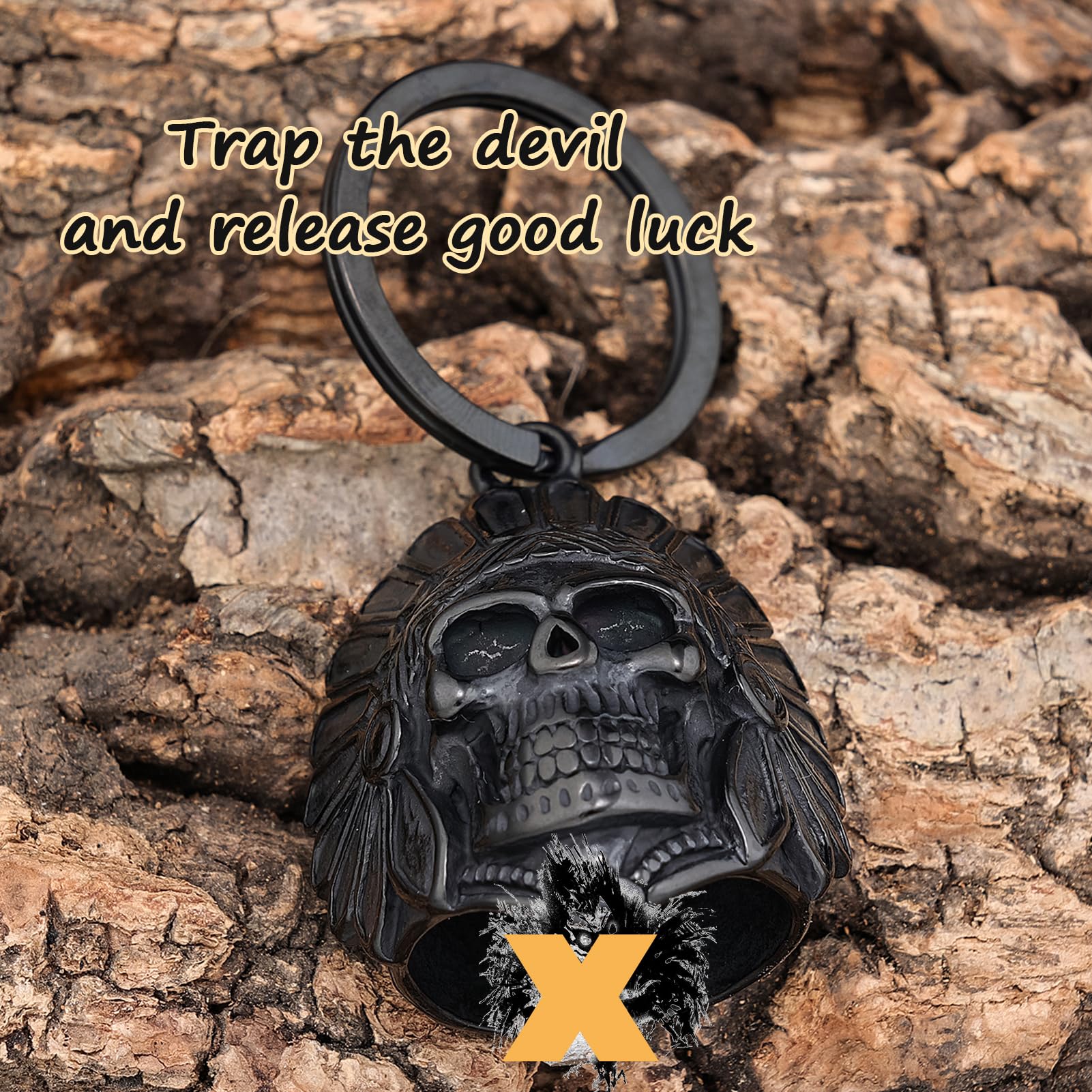 AilRabbit biker skull bell on handlebar adds bold flair for riders.