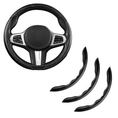 Aimato carbon fiber steering wheel cover clip-on upgrade for secure grip.