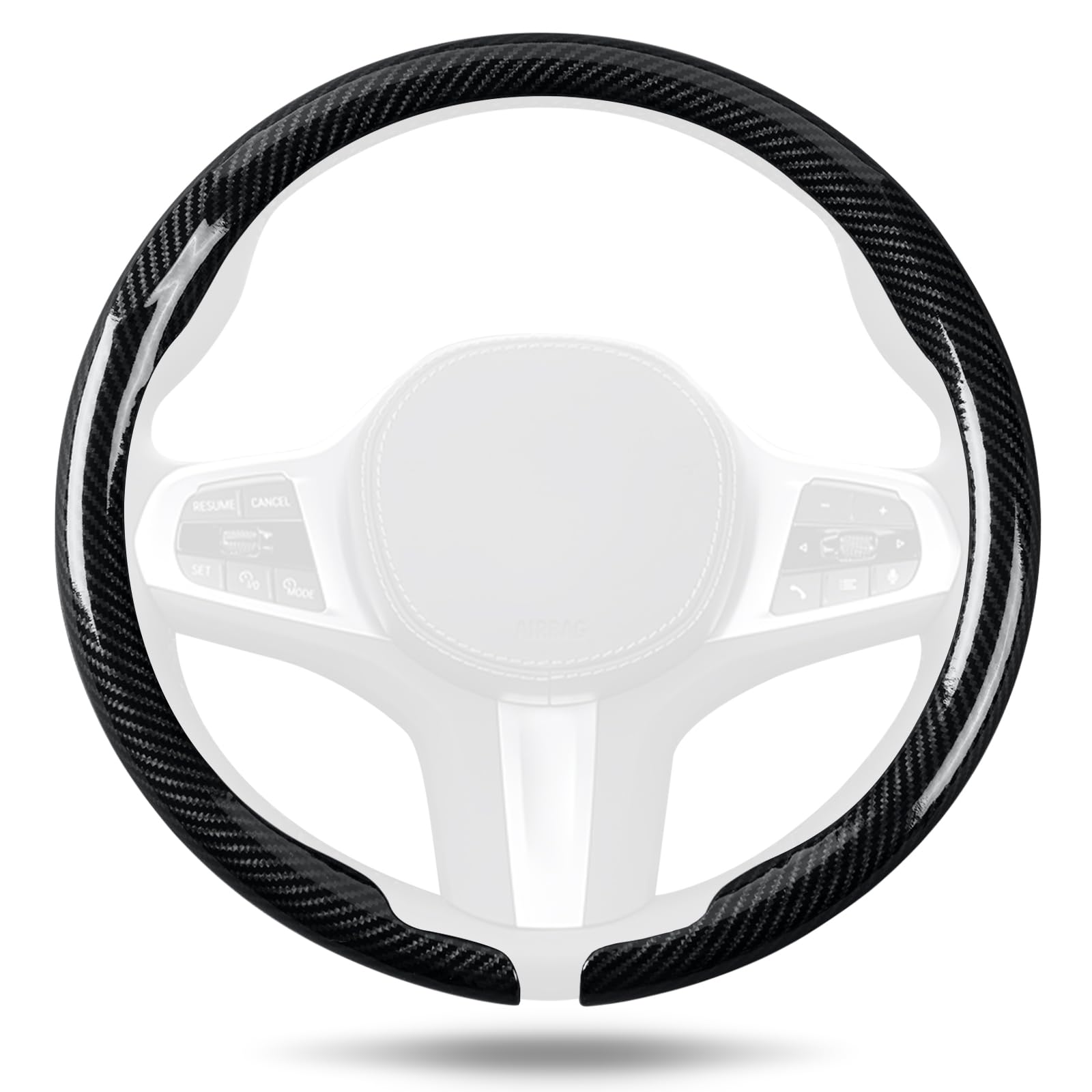 Aimato carbon fiber steering wheel cover shows ultra-thin texture and grip