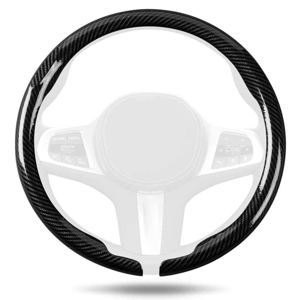 Aimato carbon fiber steering wheel cover shows ultra-thin texture and grip
