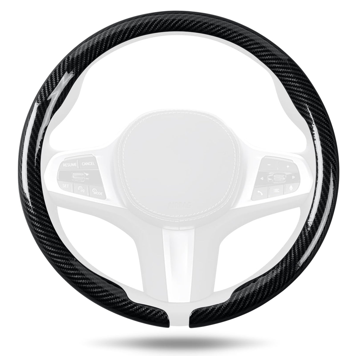Aimato carbon fiber steering wheel cover shows ultra-thin texture and grip