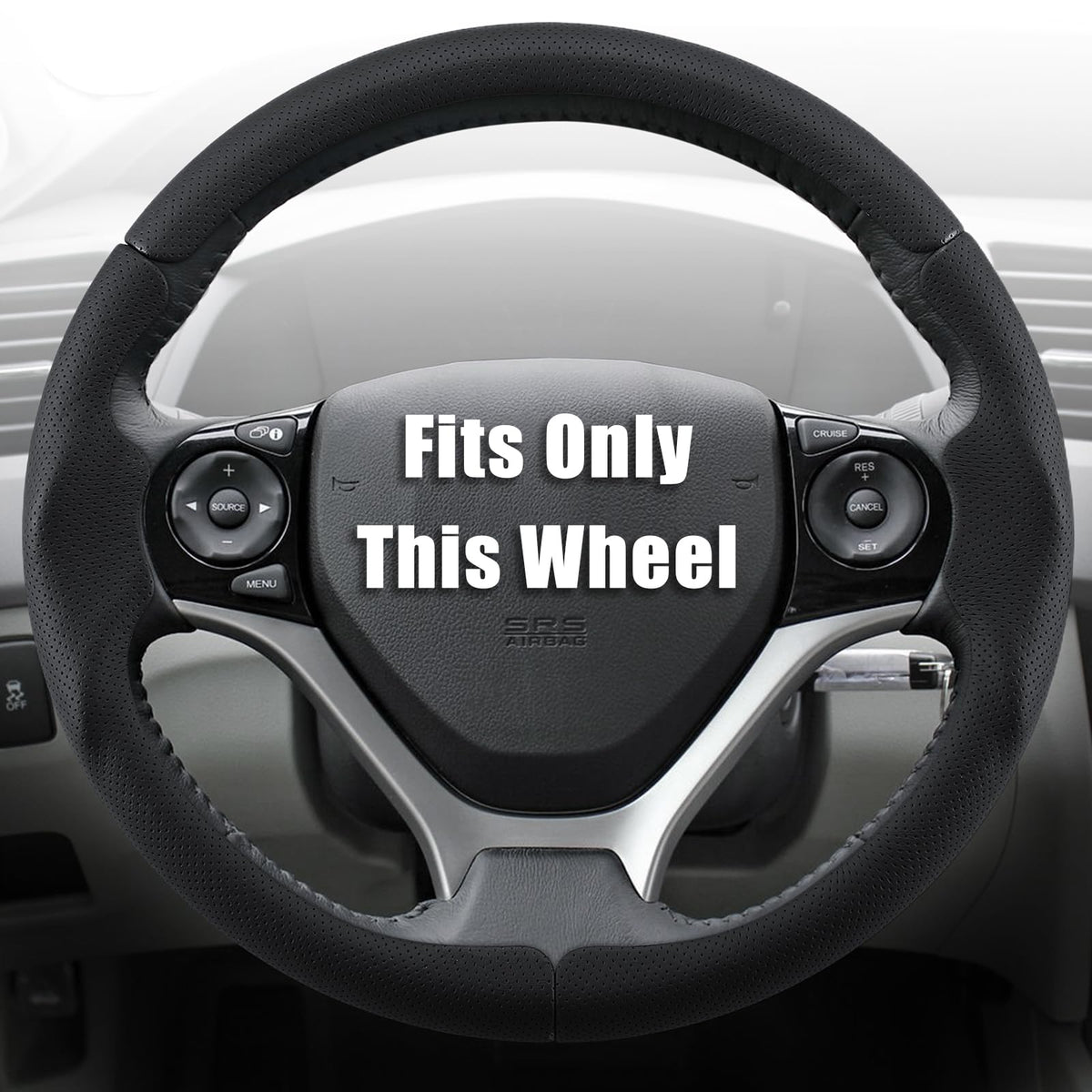 Aimato Civic steering wheel cover in carbon fiber texture enhances grip and interior style