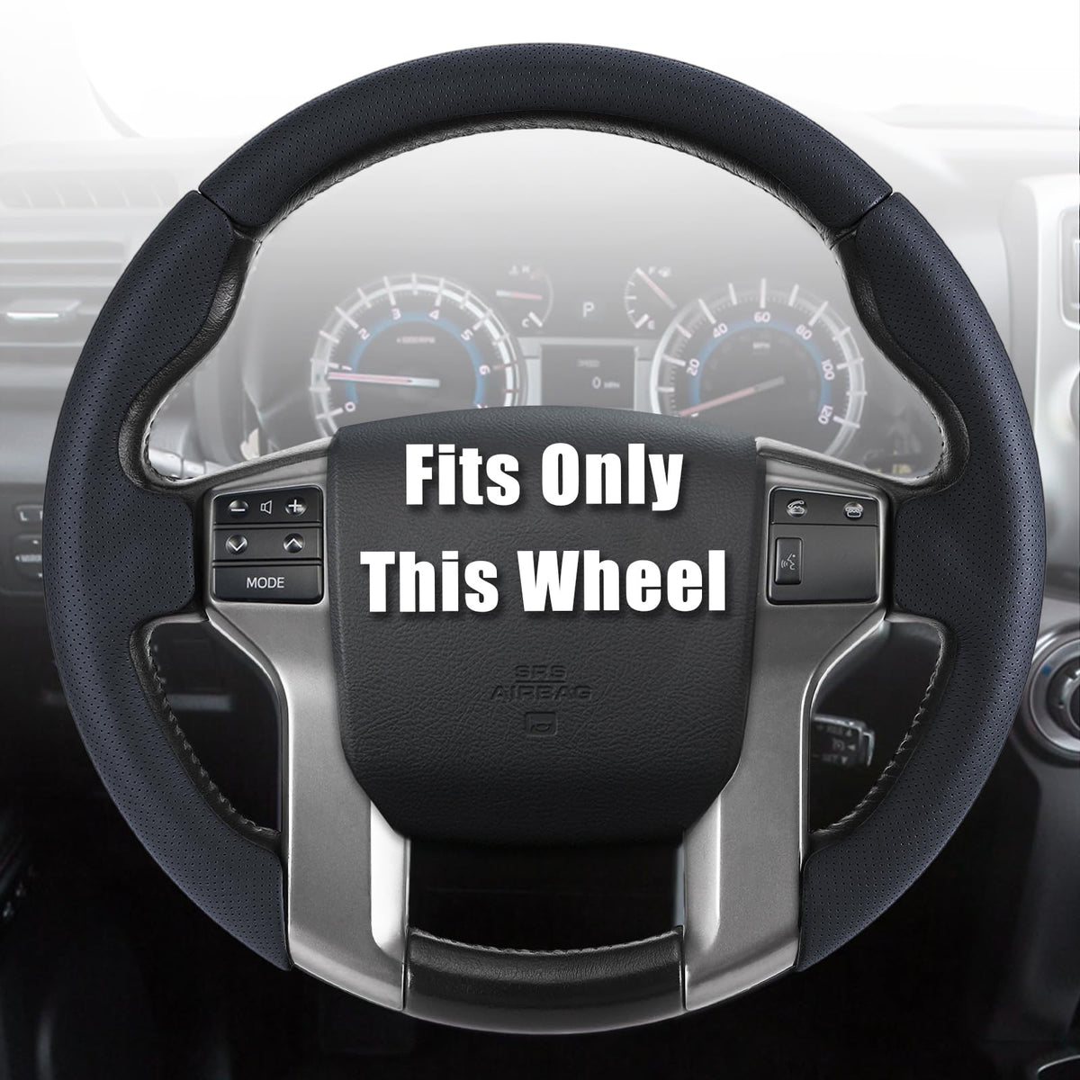 Aimato custom-fit steering wheel cover for Toyota Tacoma enhances grip and comfort