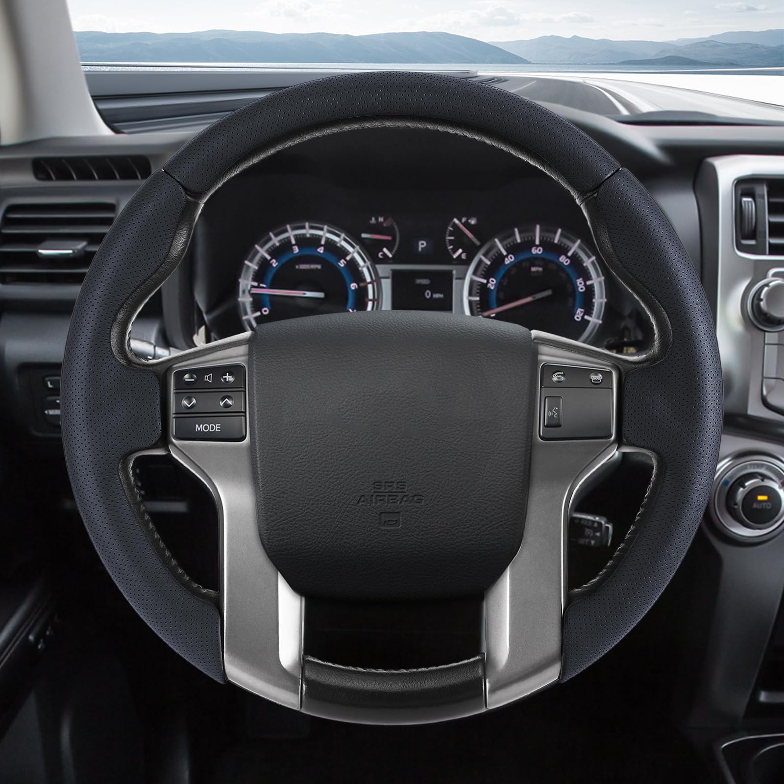 Easy snap-on installation of Aimato steering wheel cover in seconds