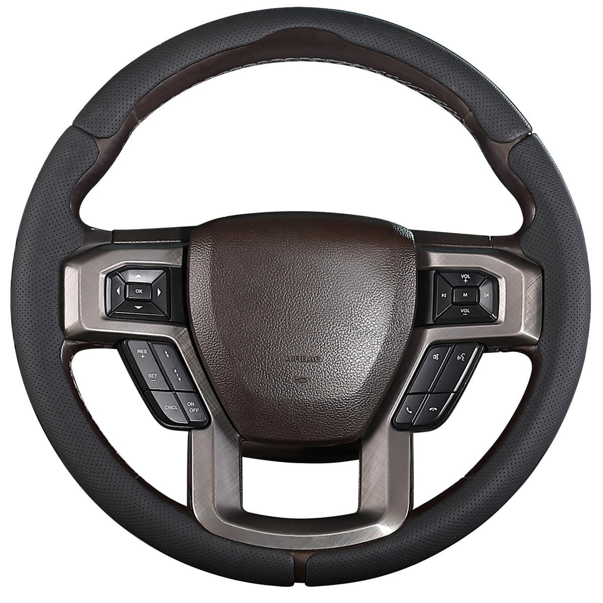 Aimato Ford F-150 steering wheel cover with snug fit for daily driving comfort.