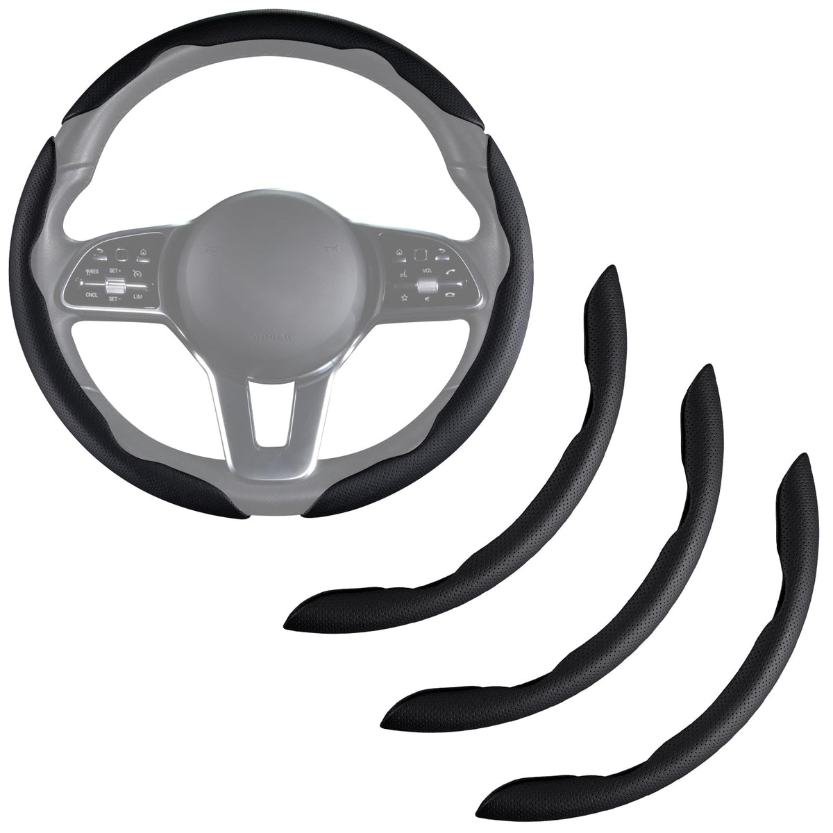 Aimato Nappa leather steering wheel cover in ultra-thin design for a refreshed grip.
