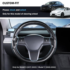 Aimato steering cover for Tesla Model Y with precise fit and enhanced comfort.