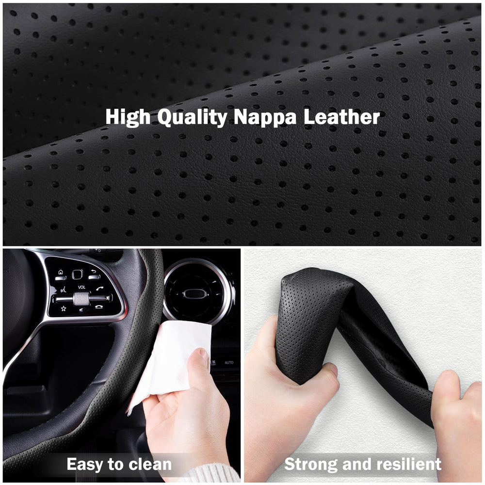 Aimato steering wheel cover fits 14.5–15 inch wheels for secure fit.