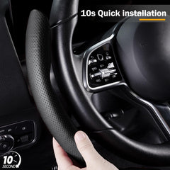 Aimato steering wheel cover features anti-slip grip for better control.