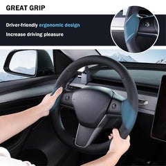 Breathable material detail of Aimato steering wheel cover for Tesla