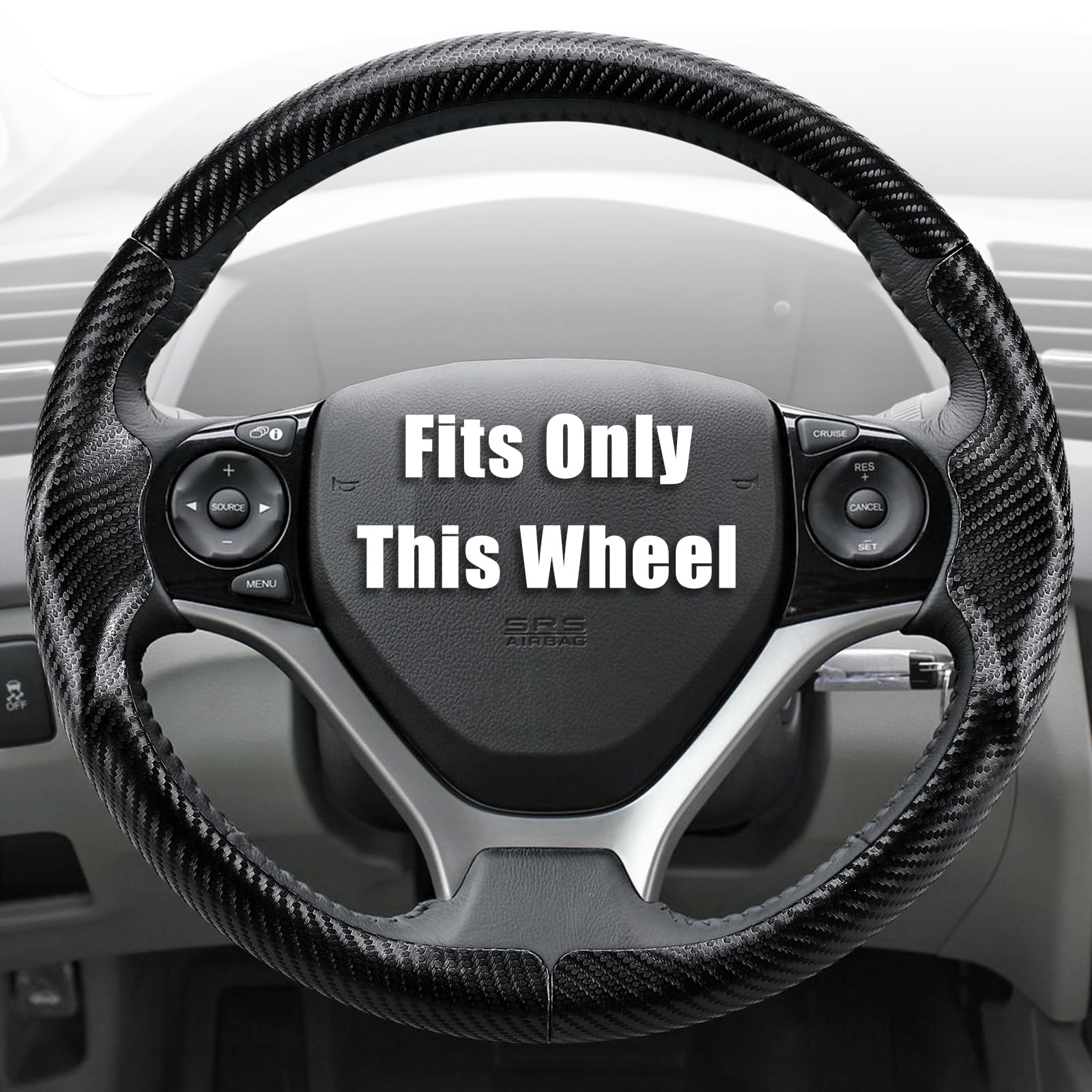 Aimato steering wheel cover for Honda Civic 2012-2015 offers a precise custom-fit and enhanced grip.