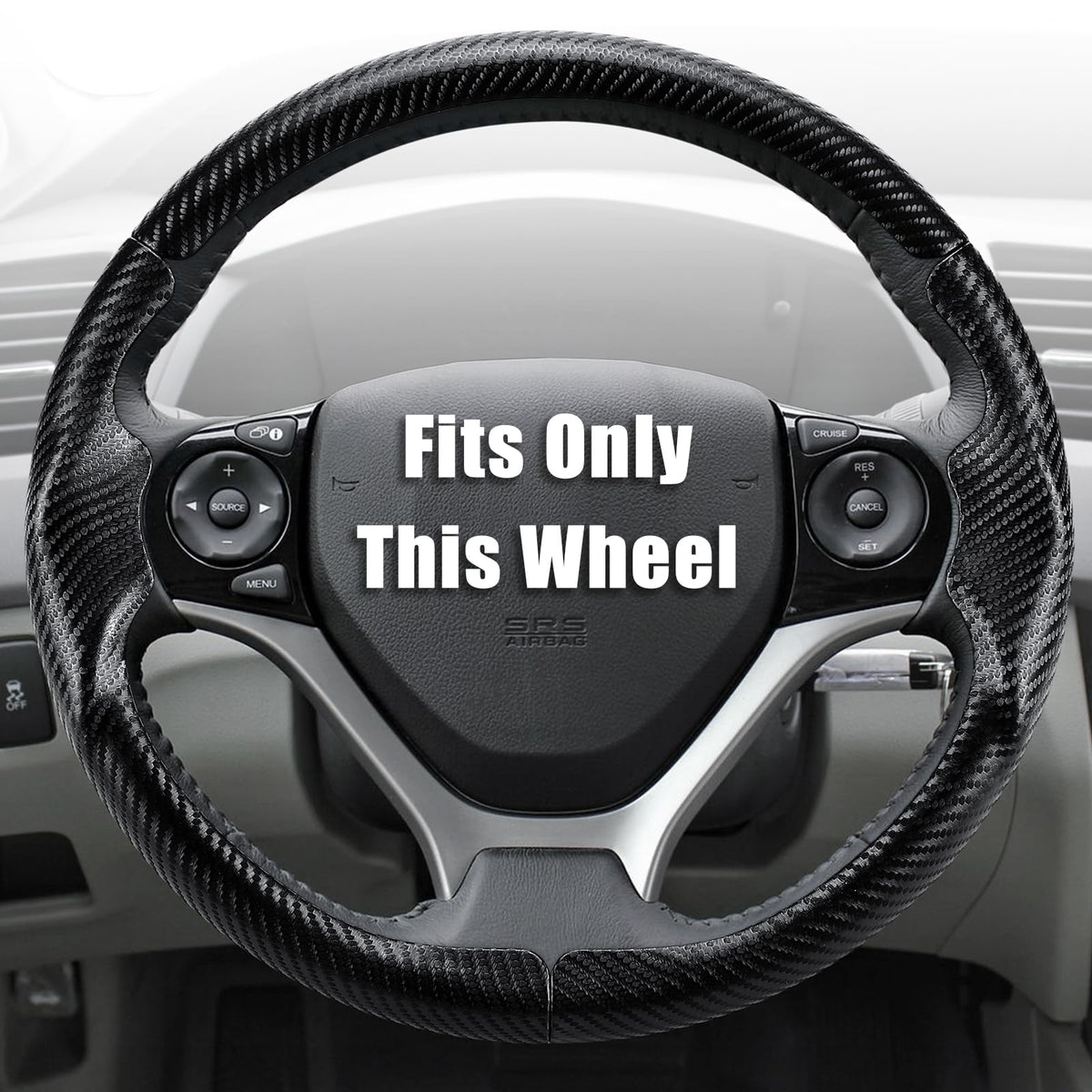 Aimato steering wheel cover for Honda Civic 2012-2015 offers a precise custom-fit and enhanced grip.