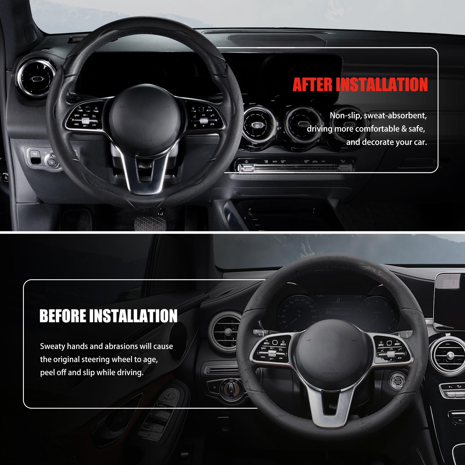 Aimato steering wheel cover is easy to wipe clean after daily use.