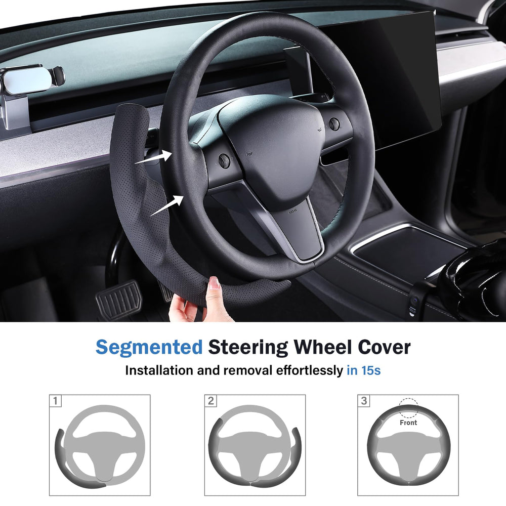 Aimato steering wheel cover shown for easy cleaning and maintenance