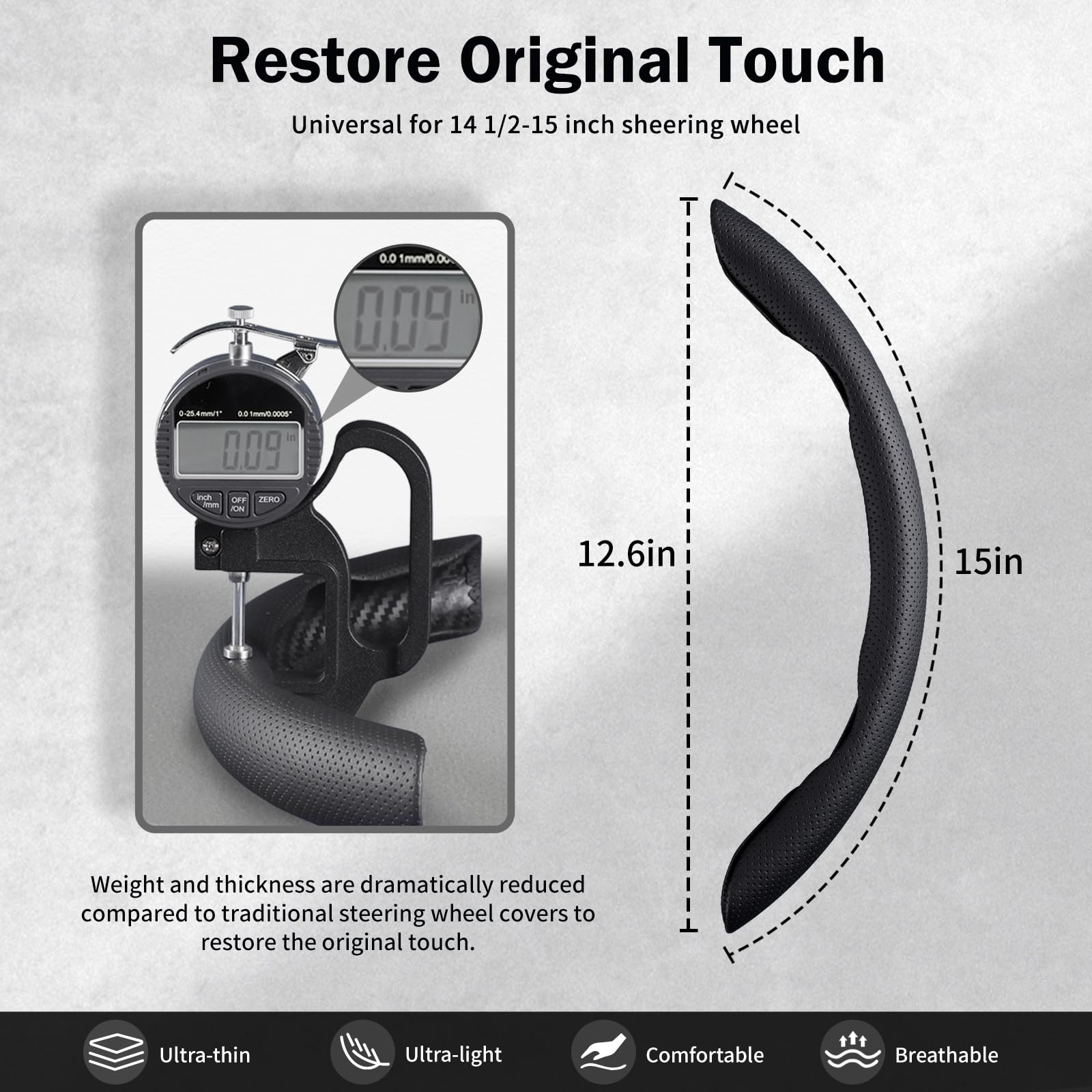 Aimato steering wheel cover protects wear and revives the wheel surface.