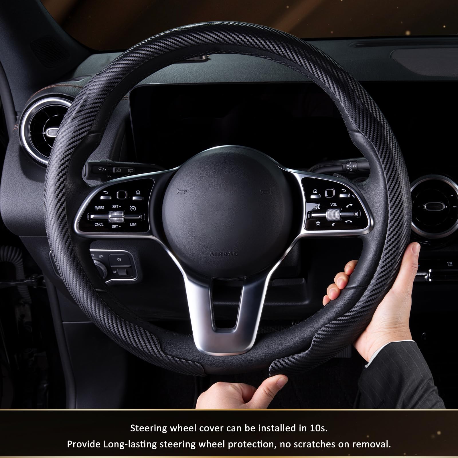 Aimato universal fit for 14.5 to 15 inch steering wheels.
