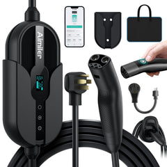 AIMILER Tesla charger with NEMA 14-50 plug for Level 2 home charging.