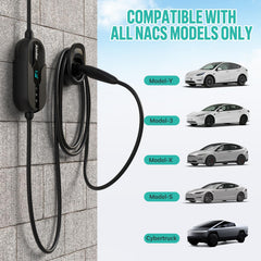 AIMILER charger compatible with Tesla Models S/X/3/Y via NACS connector.