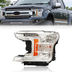 AIONIXER headlight assembly for F-150 left-front view delivers crisp night illumination