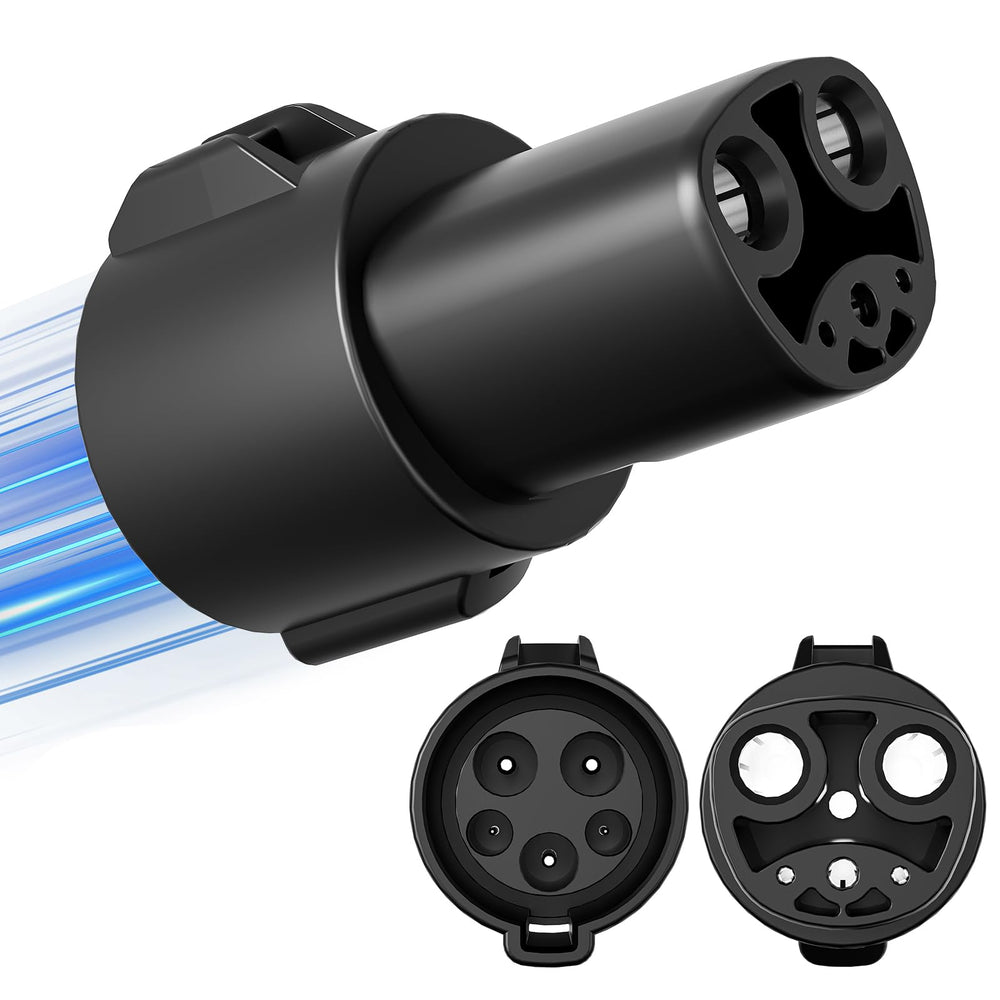 Aipechy J1772 to Tesla adapter in hand for easy setup and on-the-go charging