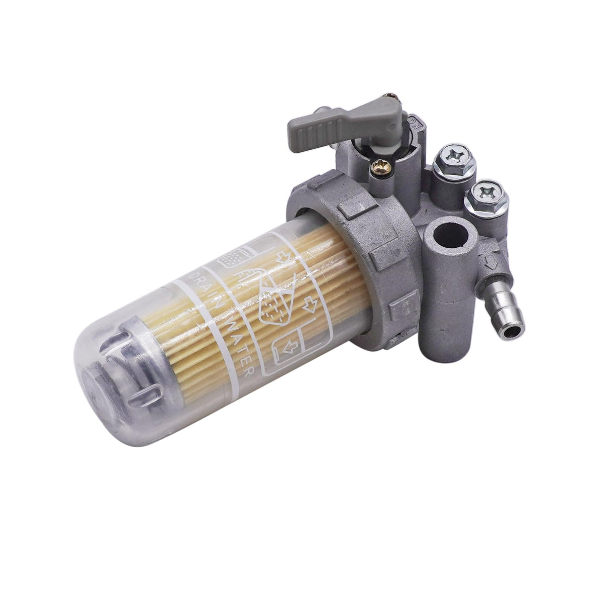 AIPICO fuel filter assembly front view for Kubota improves filtration efficiency.