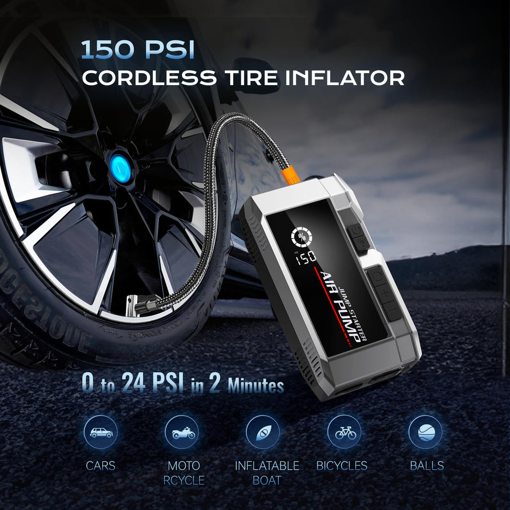 AIPOWAY digital pressure gauge shows tire pressure in real time.