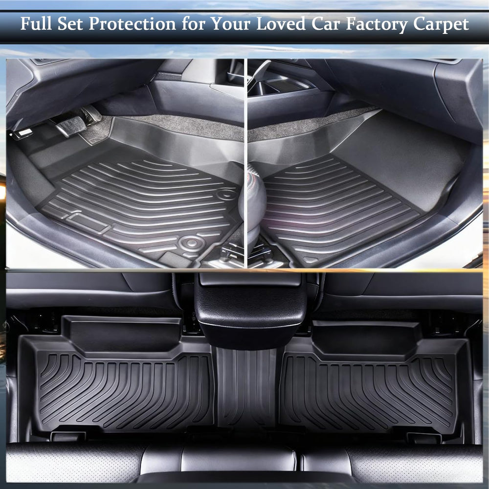 Aiqiying Camry all-weather mats closeup shows raised edges and channels.