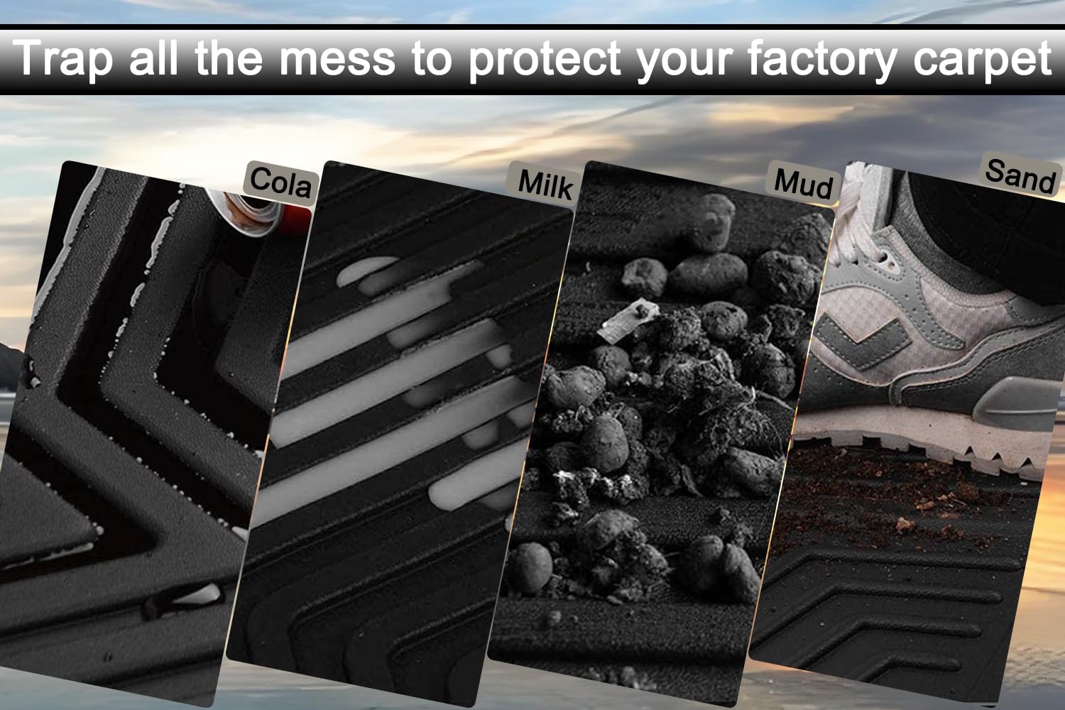 Aiqiying Camry floor mats easy-clean surface stays fresh with quick wipe.