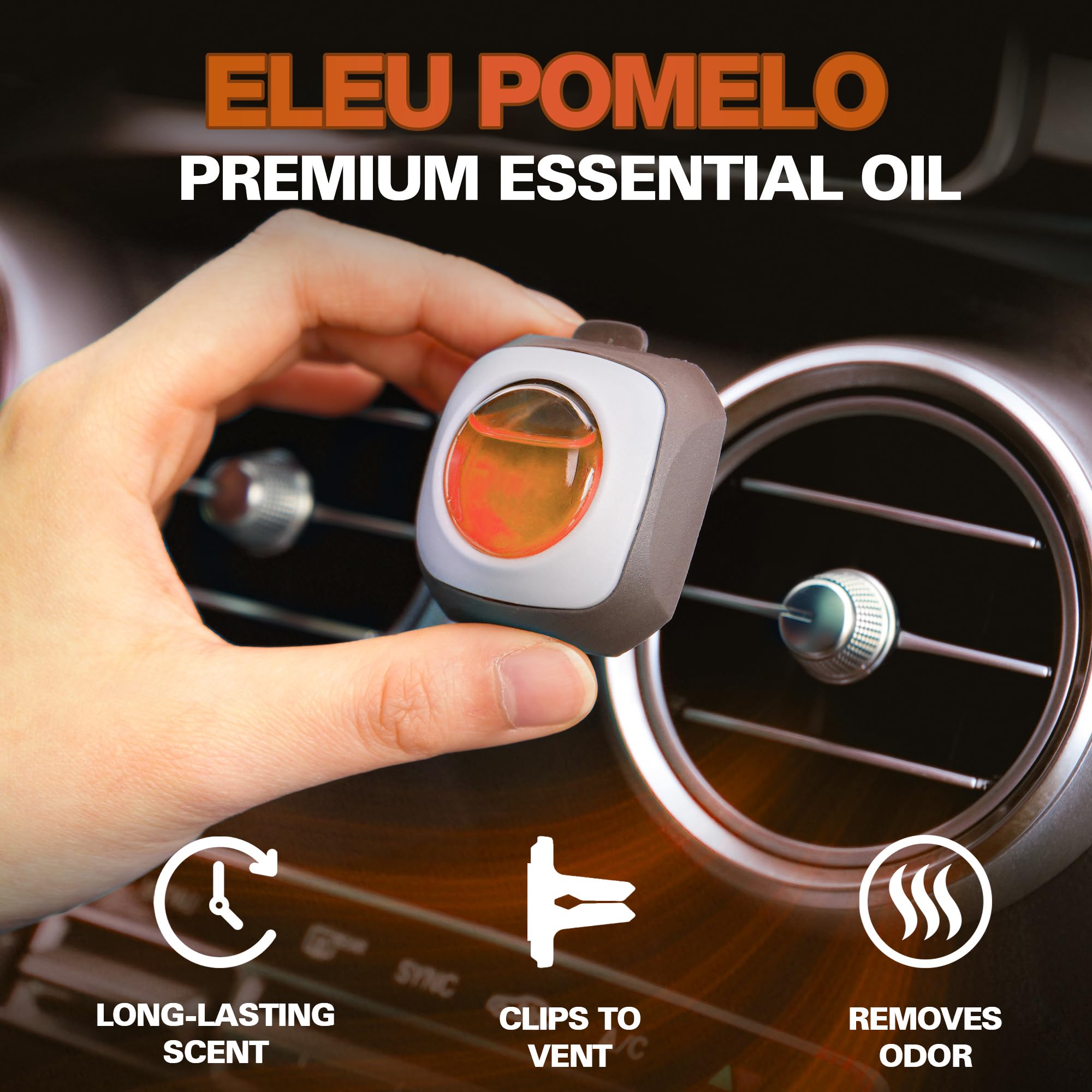 Air Jungles Eleu Pomelo clip in vent demonstrates easy installation and lasting fragrance