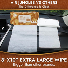 Air Jungles Extra-Large Wipes brighten and condition leather interiors without residue.