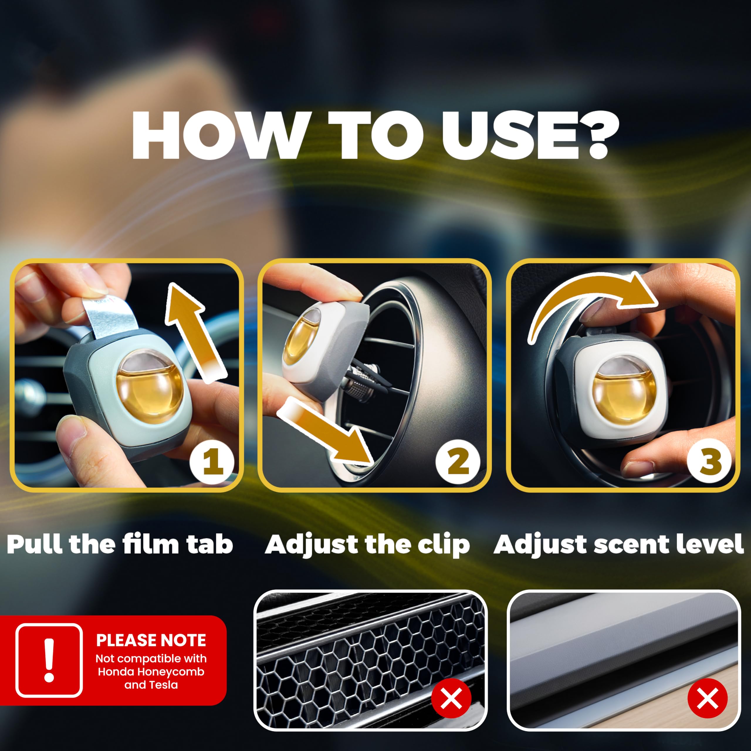Air Jungles French Osmanthus clip provides consistent scent for daily drives