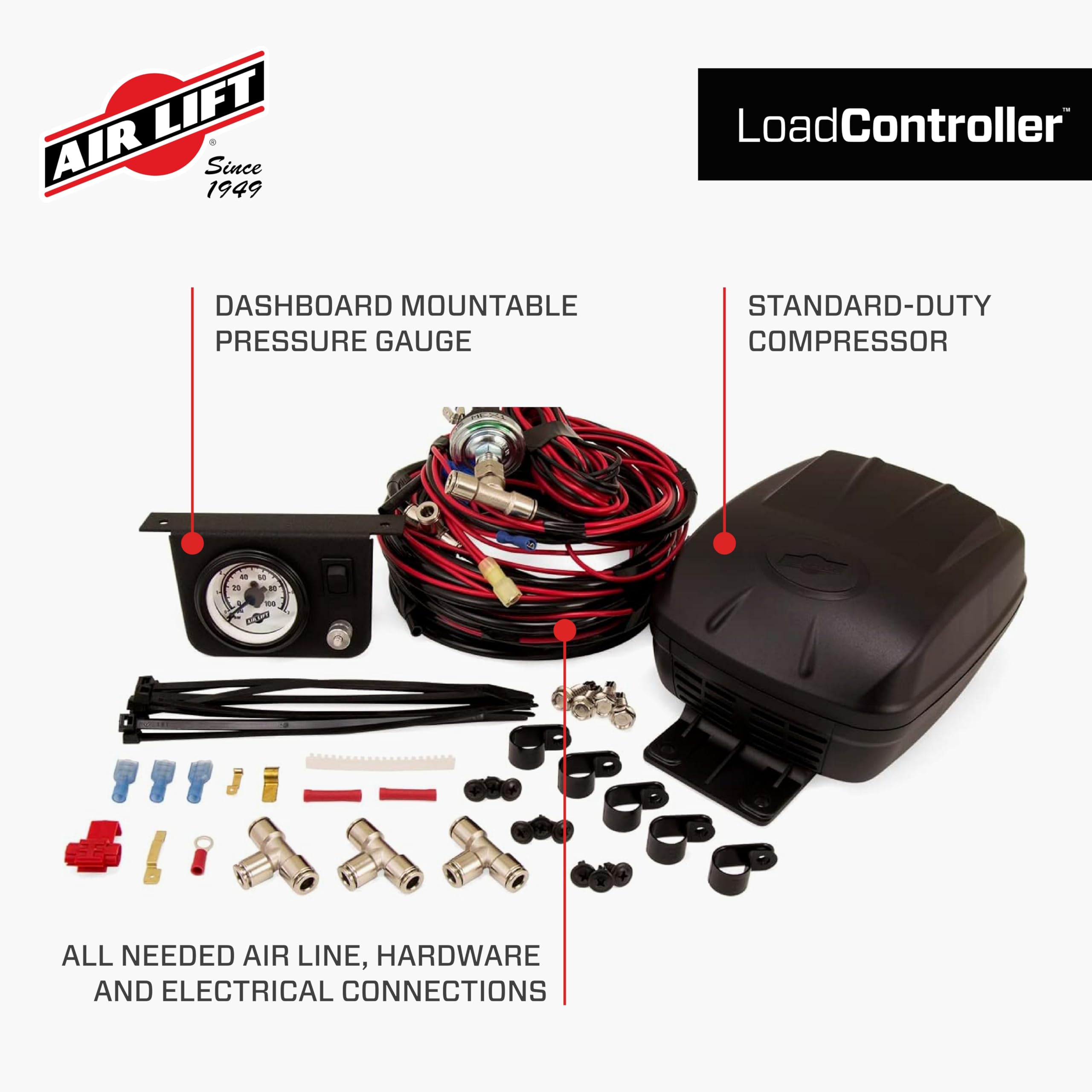 Air Lift Load Controller II single-path operation inflates two springs evenly.