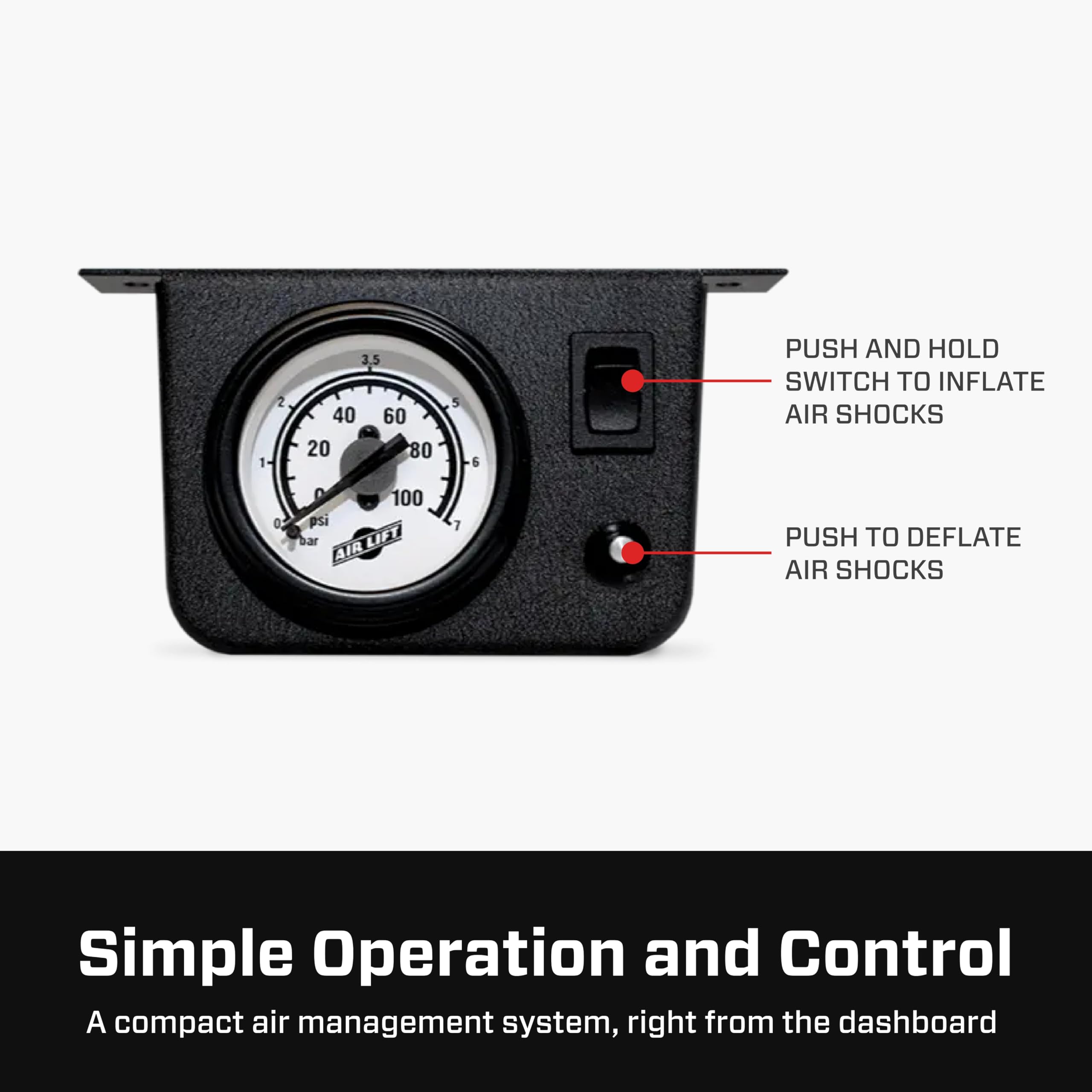 Air Lift Load Controller II wiring harness enables quick, clean installation.