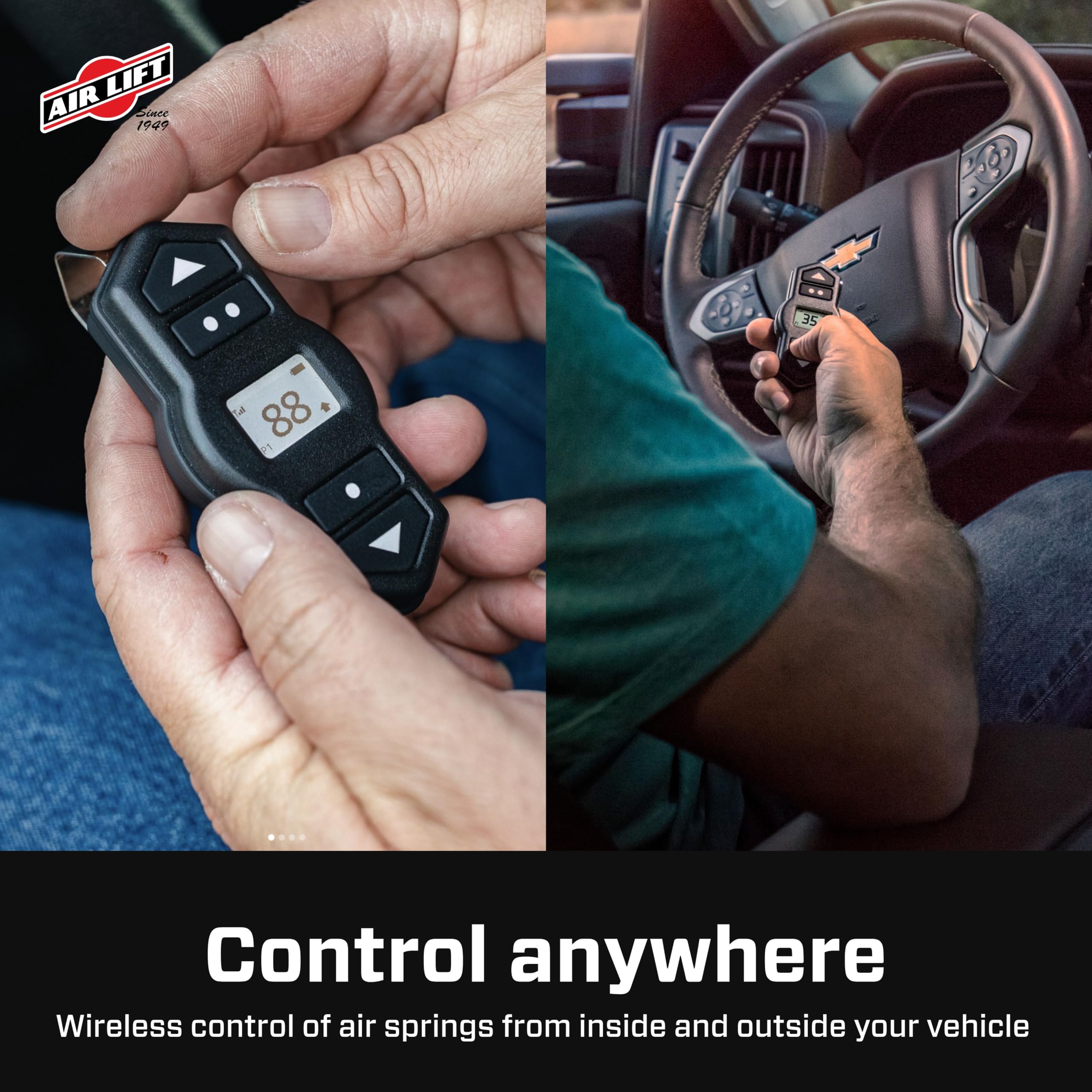 One-hour installation without cab wiring or firewall drilling