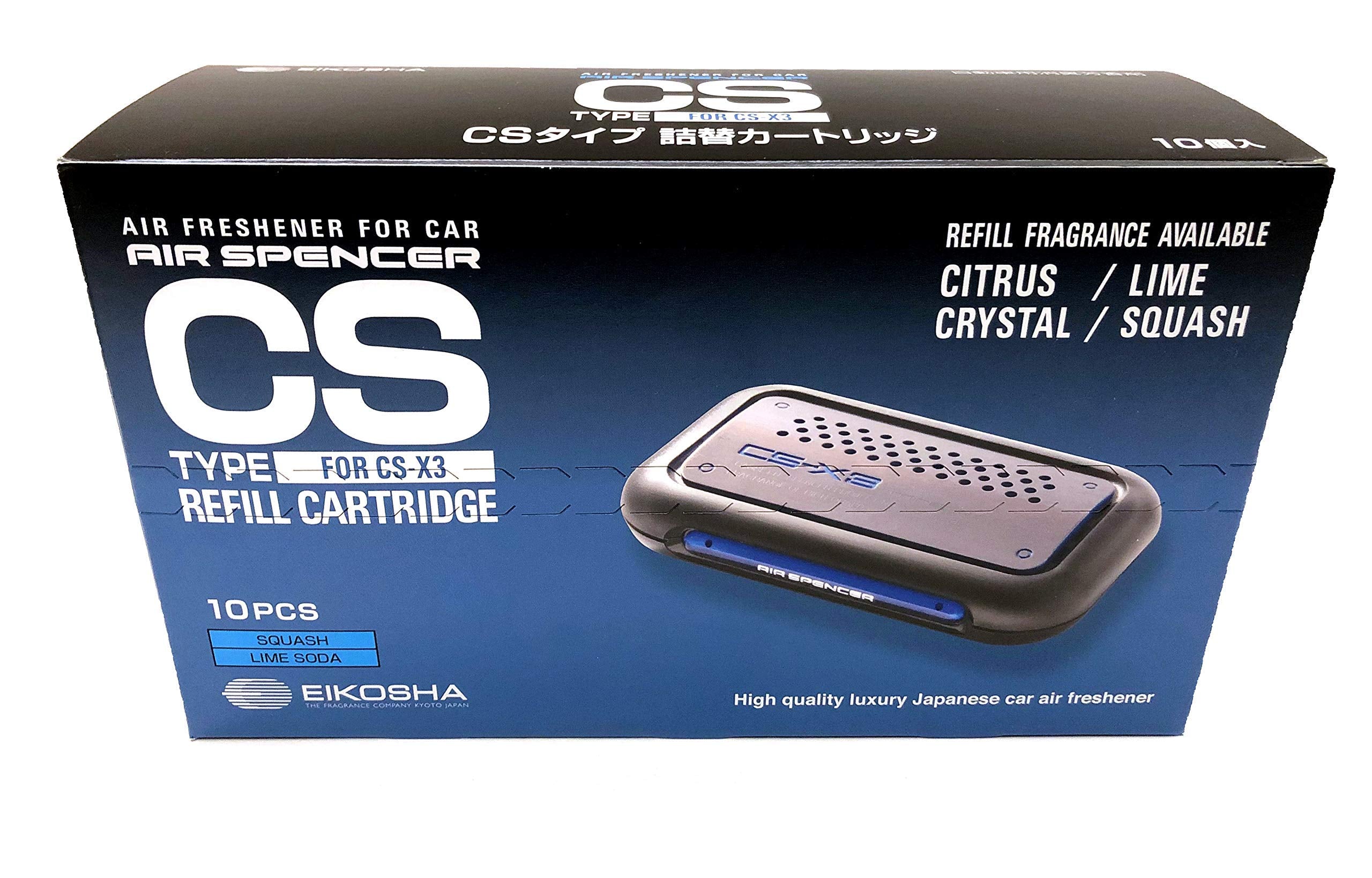 Air Spencer C10 CS-X3 squash refill cartridge in CS-X3 case, designed for up to four weeks of fragrance.